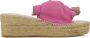 Manebi Espadrilles Dames Damesschoenen Leer Sleehak Hoogte K10WK Fuchsia - Thumbnail 1