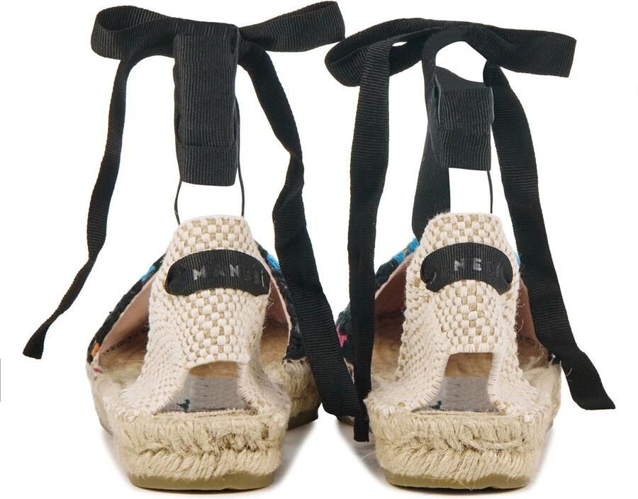Manebi Espadrilles Female Instappers Damesschoenen Canvas U25P0 Zwart combi - Foto 3