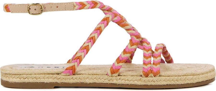 Manebí Gevlochten Touw Sandalen Pink Dames