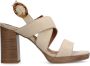 Manfield Dames Beige suède pumps met gesp - Thumbnail 6