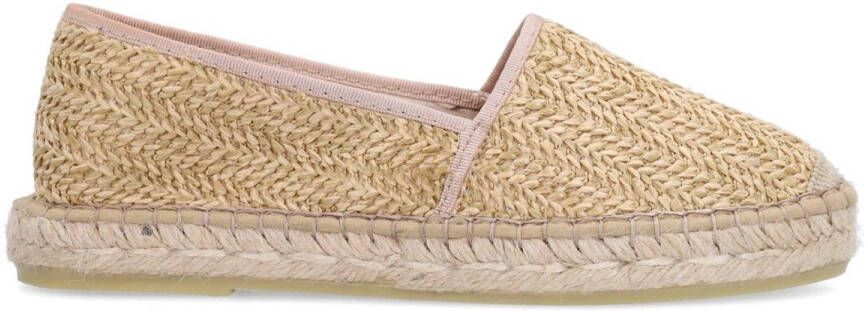 Manfield Dames Beige gevlochten raffia espadrilles