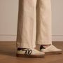 Manfield Dames Beige leren sneakers - Thumbnail 1