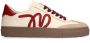 Manfield Dames Beige leren sneakers met burgundy details - Thumbnail 1