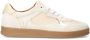 Manfield Dames Beige leren sneakers met suède details - Thumbnail 1