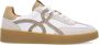 Manfield Dames Beige leren sneakers met suède details - Thumbnail 1