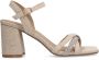 Manfield Dames Beige sandalen met hak met strass detail - Thumbnail 6