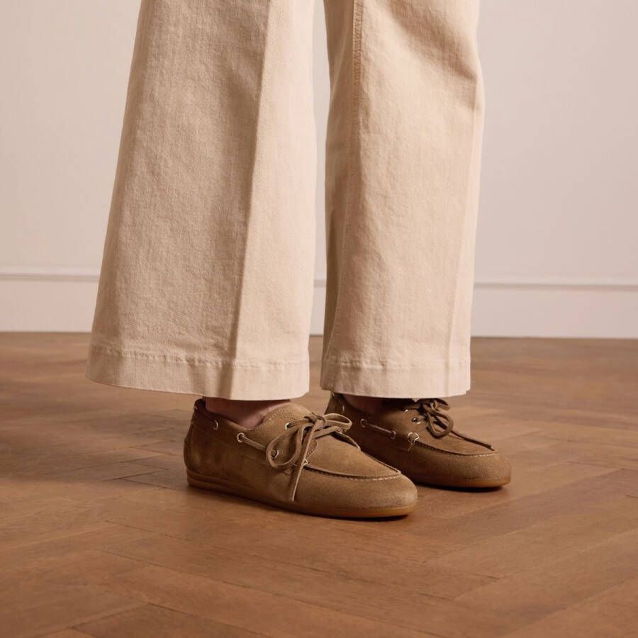 Manfield Dames Beige suède bootschoentjes