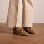 Manfield Dames Beige suède bootschoentjes - Thumbnail 3