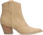Manfield Dames Beige suède cowboy laarzen - Thumbnail 2