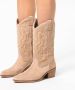Manfield Dames Beige suède cowboylaarzen - Thumbnail 2