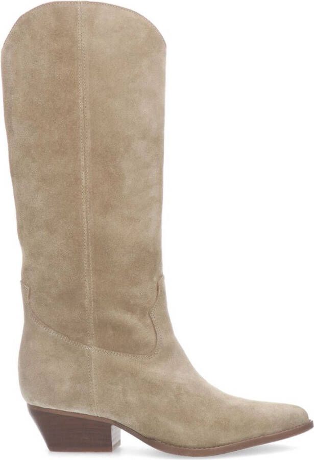 Manfield Dames Beige suède cowboylaarzen