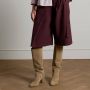 Manfield Dames Beige suède hoge laarzen met hak - Thumbnail 2