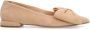 Manfield Dames Beige suède loafers met strik - Thumbnail 2
