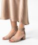Manfield Dames Beige suède pumps met enkelbandje - Thumbnail 2