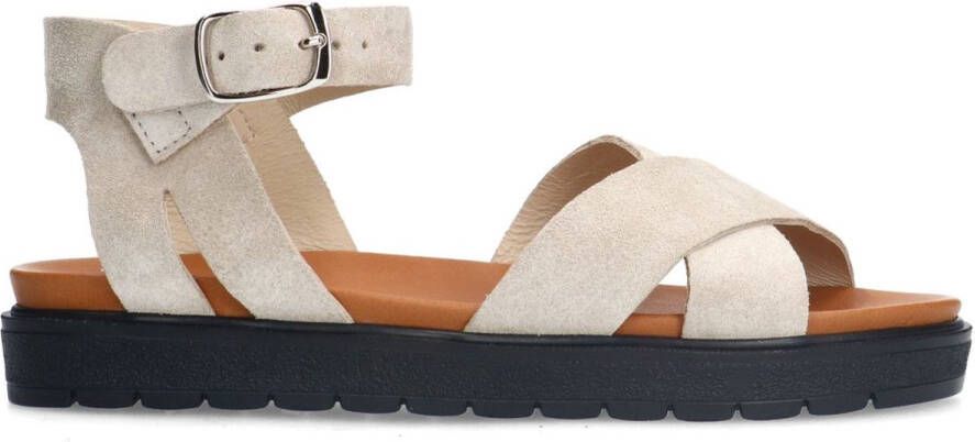 Manfield Dames Beige suède sandalen