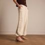 Manfield Dames Beige suède sandalen met hak - Thumbnail 2