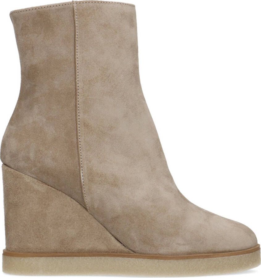 Manfield Dames Beige suède sleehakken - Schoenen.nl