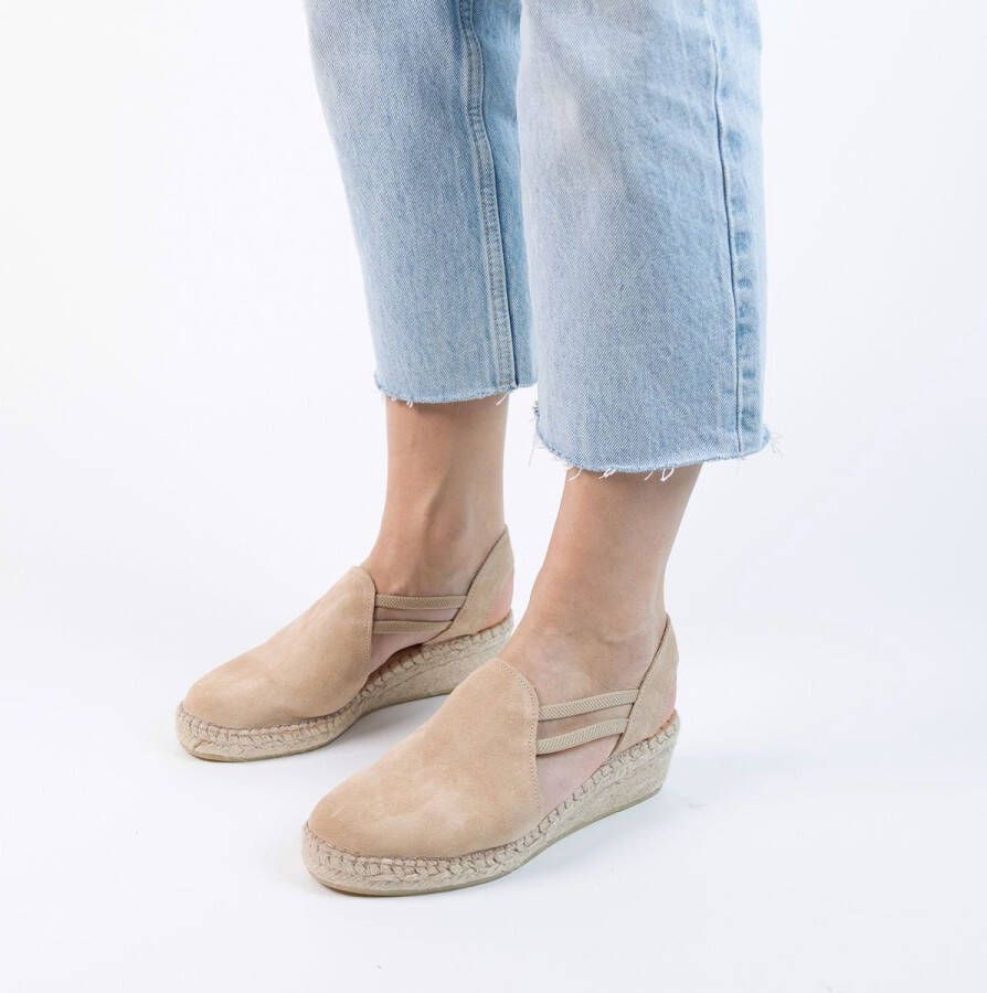 Manfield Dames Beige suède sleehakken