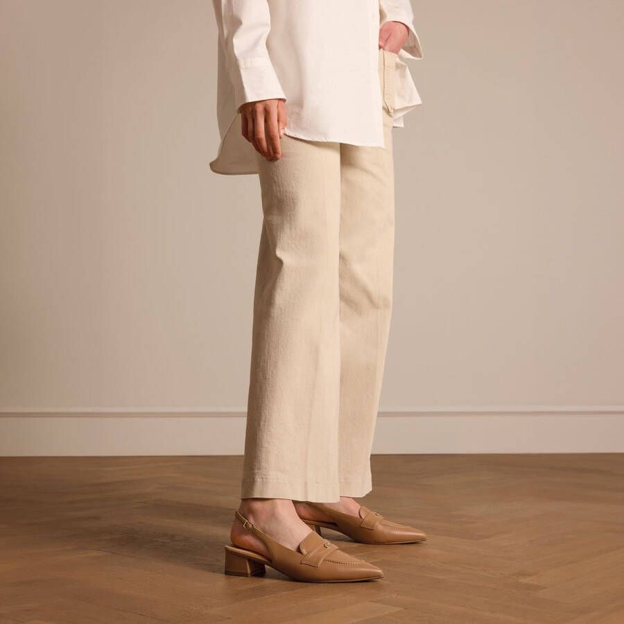 Manfield suède slingback loafers beige