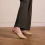 Manfield Dames Beige suède slingbacks met dubbele bandjes - Thumbnail 2