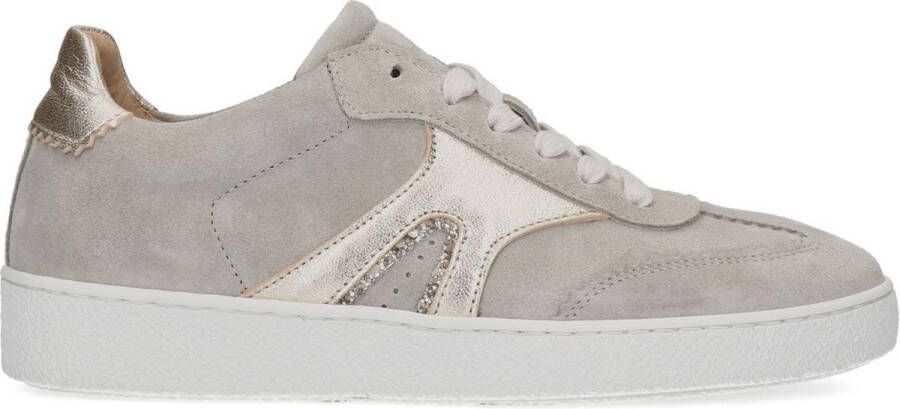 Manfield Dames Lichtgrijze suède sneakers