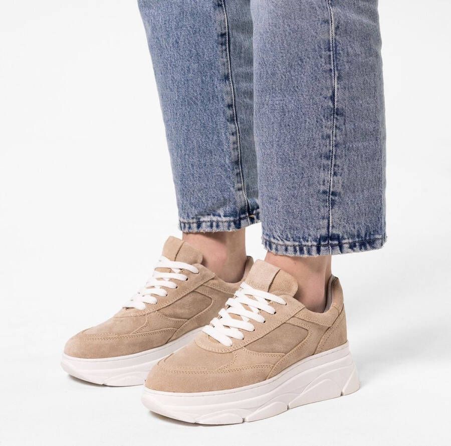 Manfield Dames Beige suède sneakers