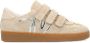 Manfield Dames Beige suède sneakers met klittenband - Thumbnail 1