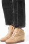 Manfield Dames Beige suède sleehak sneaker - Thumbnail 2