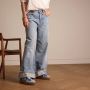 Manfield Dames Blauwe denim sneakers - Thumbnail 1