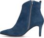 Manfield Dames Blauwe suède enkellaarsjes met hak - Thumbnail 2