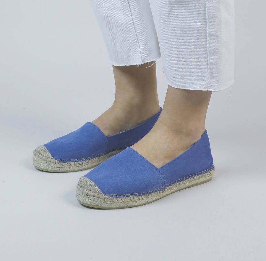 Manfield Dames Blauwe suède espadrilles