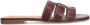 Manfield Dames Bordeaux rode leren slippers - Thumbnail 2