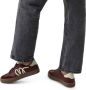Manfield Dames Bordeauxrode leren sneakers - Thumbnail 1