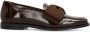 Manfield Dames Bruine lakleren loafers met strik - Thumbnail 2