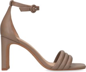 Manfield Dames Bruine leren sandalen met hak
