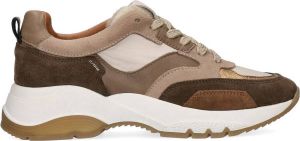 Manfield Dames Bruine leren sneakers