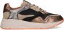 MANFIELD X PINK RIBBON Dames Bruine leren sneakers met mesh details - Thumbnail 1