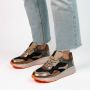 MANFIELD X PINK RIBBON Dames Bruine leren sneakers met mesh details - Thumbnail 1