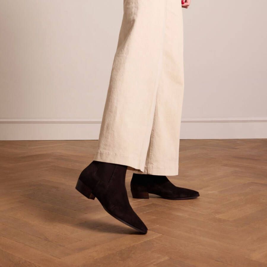 Manfield Dames Bruine suède chelsea boots