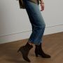 Manfield Dames Bruine suède enkellaarsjes met hak - Thumbnail 2