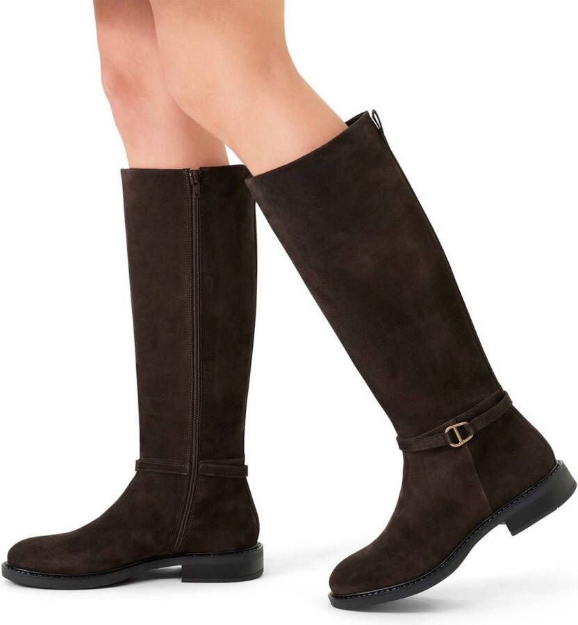 Manfield Dames Bruine suède hoge laarzen - Foto 2