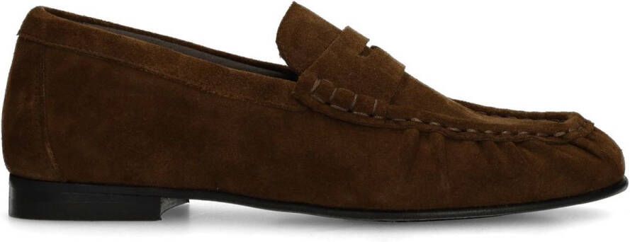 Manfield Dames Bruine suède loafers