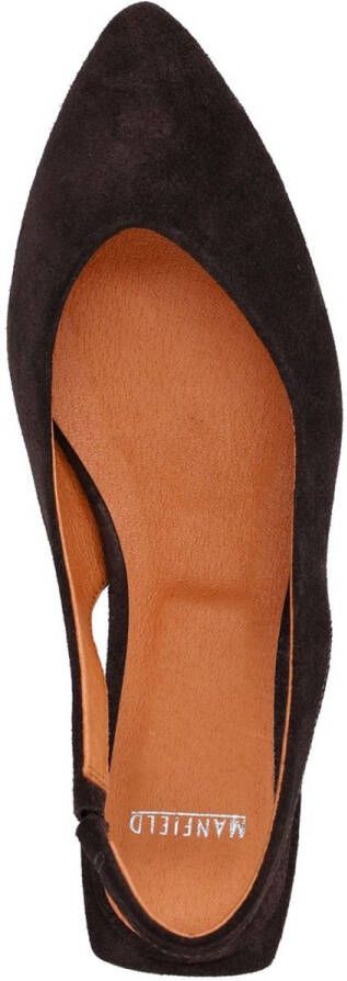 Manfield Dames Bruine suède slingbacks