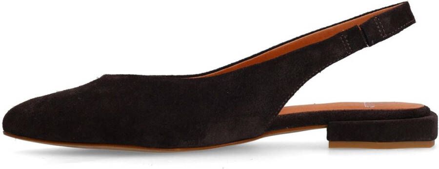Manfield Dames Bruine suède slingbacks