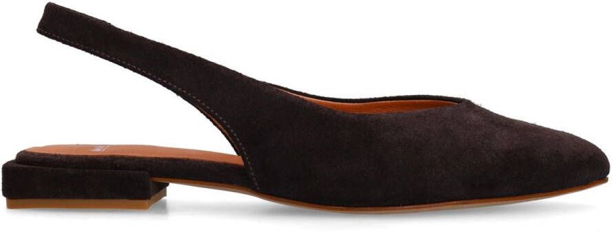 Manfield Dames Bruine suède slingbacks