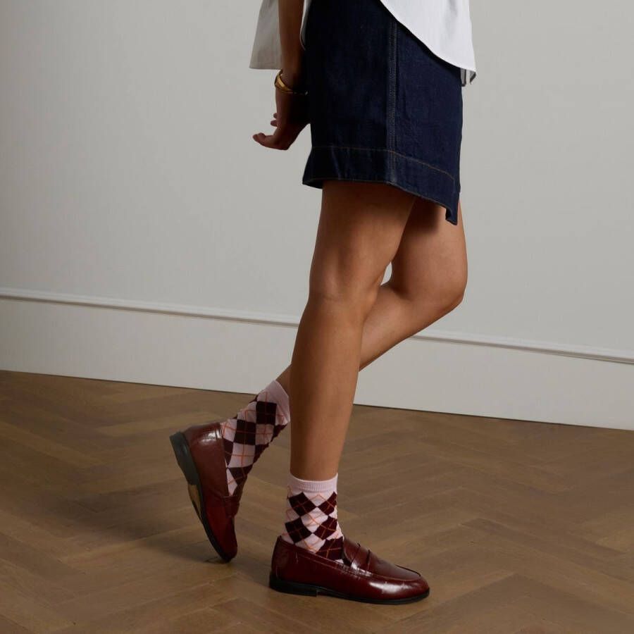 Manfield Dames Burgundy lakleren loafers - Foto 2