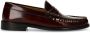 Manfield Dames Burgundy leren loafers - Thumbnail 1