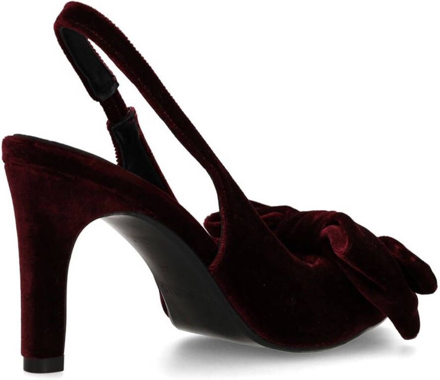 Manfield Dames Burgundy velours slingback pumps