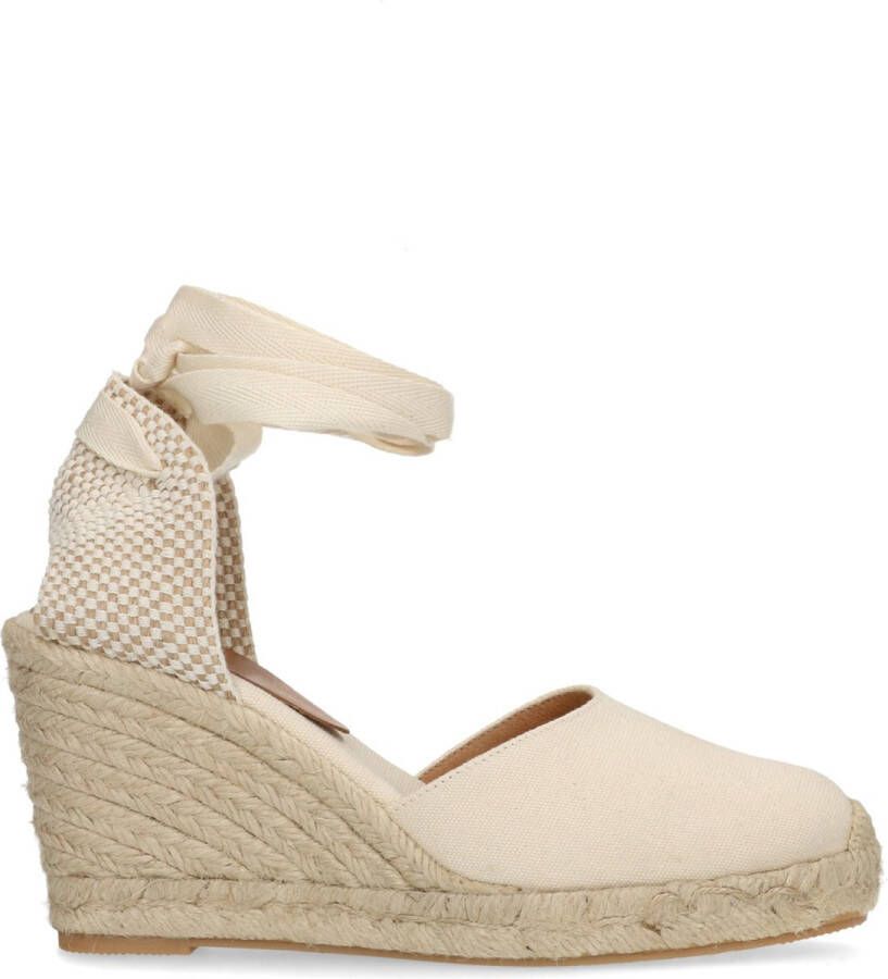 Manfield Dames Canvas witte sleehakken