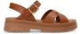 Manfield chunky leren sandalen cognac - Thumbnail 2